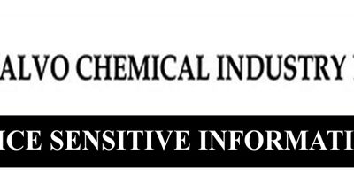 price sensitive information of salvo chemical industry ltd.