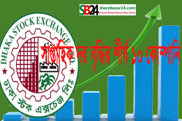 সাপ্তাহিক দর বৃদ্ধির শীর্ষ ১০ কোম্পানির তালিকা প্রকাশ