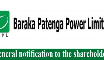 general notification to the shareholders of baraka patenga power limited