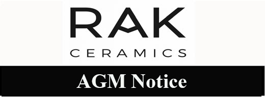 Notice of the 27th Annual General Meeting (AGM) of RAK Ceramics (Bangladesh) Limited