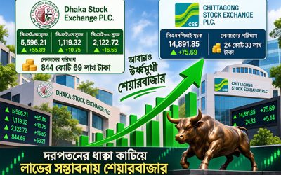 দরপতনের ধাক্কা কাটিয়ে লাভের সম্ভাবনায় শেয়ারবাজার