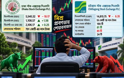 দর সংশোধনের পরও স্বস্তি নেই, মিশ্র প্রবণতায় শেয়ারবাজার