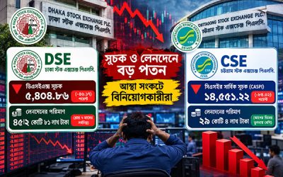 ডিএসইতে সূচক ও লেনদেনের বড় পতন, আস্থা সংকটে বিনিয়োগকারীরা