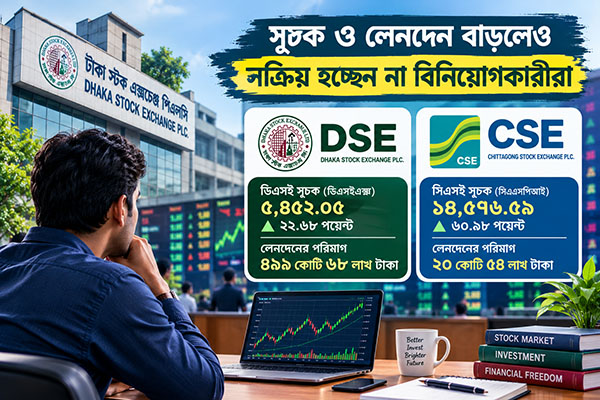 সূচক ও লেনদেন বাড়লেও সক্রিয় হচ্ছেন না বিনিয়োগকারীরা